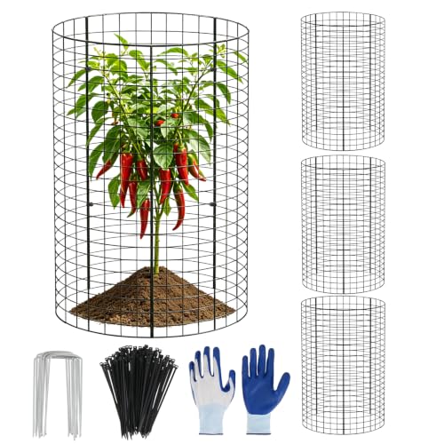 3 Pack Large Wire Plant Protector from Animals 18"x12" Metal Plant Cage - size: 18"x12"