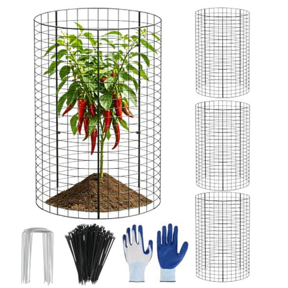 3 Pack Large Wire Plant Protector from Animals 18"x12" Metal Plant Cage - size: 18"x12"