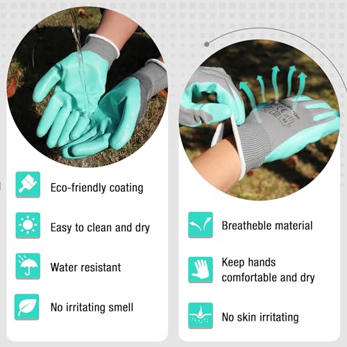 HAUSHOF 6 Pairs Garden Working Gloves for Women, Nitrile Coated, L - size: Large (Pack of 12)