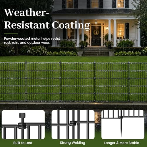 No Dig Garden Fence Outdoor for Yard, 32in (H) x 35.4ft(L) - size: 32 in(H) X 35.4 ft(L)