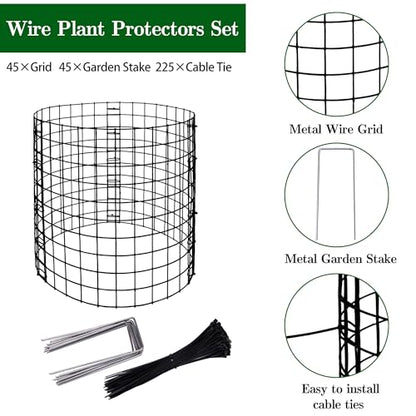 Adnee 15 Packs Wire Plant Protector from Animals, 12 x 12 Inches Metal Mesh Plant Cage Covers, Sturdy Garden Bunny Barricades Chicken Wire Cloche for Plants Shrubs Vegetables Flowers - color: 15 Pack 12x12 Inch