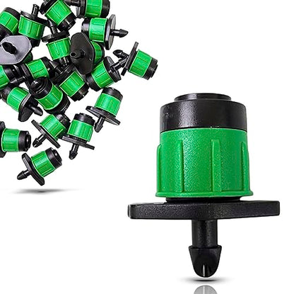 (25-Pack) - 1/4" Inch 360 Degree Drip Emitter On 6" Stake Sprayer Adjustable Flow 0-20 GPH, Fits 1/4 (4-6mm) Irrigation Tubing - Micro Bubbler Drippers for Drip Irrigation (25 Pack Dripper on Barb) - color: 25 Pack Dripper on Barb