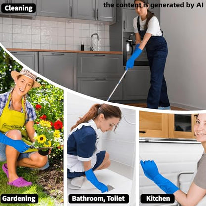 Long Sleeve 15inch Durable Nitrile Disposable Gloves Blue 30PCS - color: Blue, size: Large