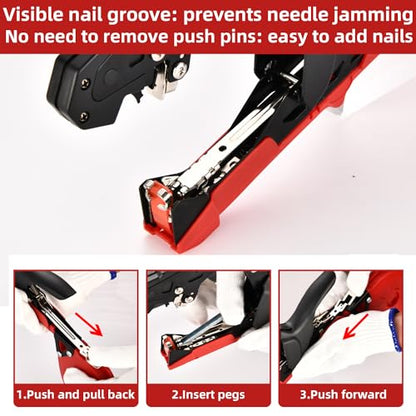 Plant Tying Machine, Lightweight Plant Tying Tape Tool to Tie Up Vine Quickly, Plant Tie Tapener Gun with Tapes and Staples, Red - style: Red