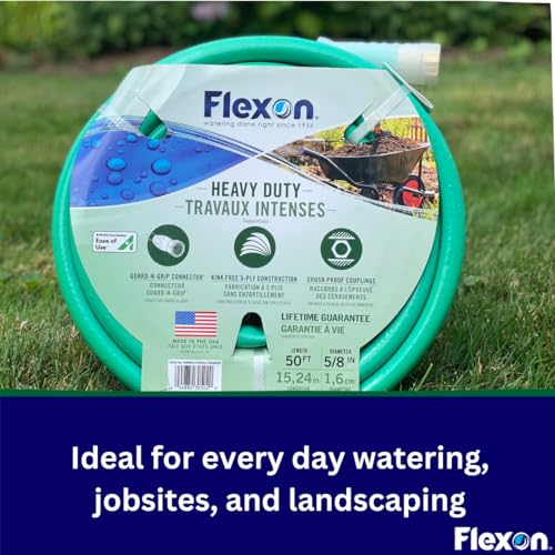 Flexon FXG5850 5/8-Inch x 50-Foot Heavy Duty 5-Ply Forever Garden Hose - size: 5/8", style: 50ft