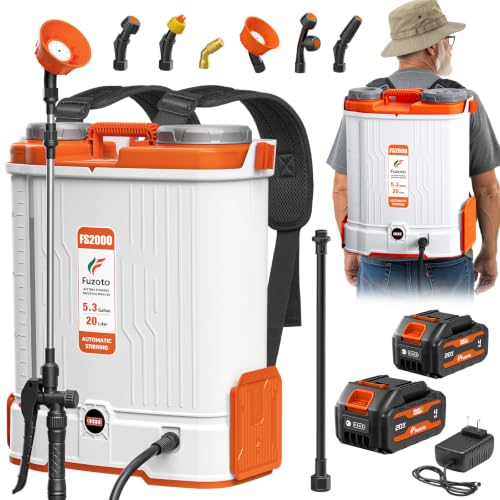 Battery Powered Backpack Sprayer 5.3 Gallon for Lawn, Garden, Yard - size: 5.3GAL