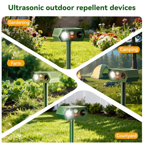 2026 Newly Upgraded 4-Pack Solar Ultrasonic Animal Repellent
