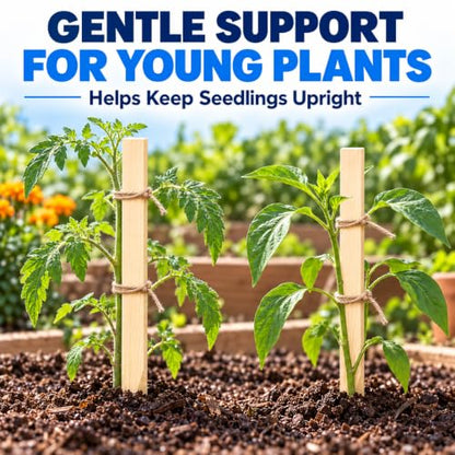 25 Pack Wooden Garden Stakes, 12" Long x 3/4" Wide, Made in USA Pine Plant Markers, Chisel Point Yard Stakes for Gardening, Row Labels, Signs & Crafts - size: 12" Long (25 Pack)