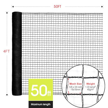 RIFNY Deer Fence, Temporary Fence for Garden Outdoor Yard, 4 x 50 FT - size: 4 x 50 FT