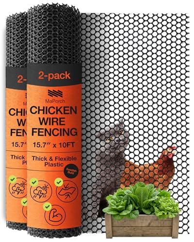 MaPorch Plastic Chicken Wire Fencing, Under Bed Blocker for Pets, Black 2pk - color: Black, size: Pack of 2