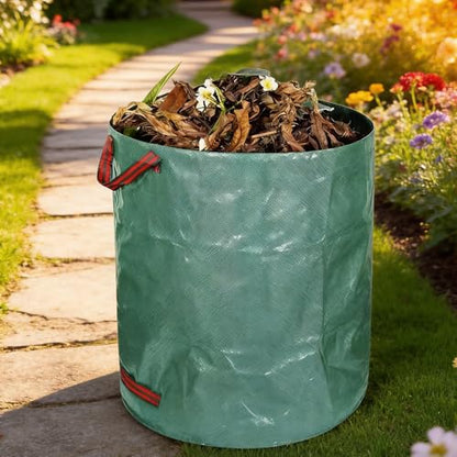 1 Pack Collapsible Yard Waste Bags, 13 Gallon Reusable Small Garden Bags with Handles, Portable Foldable Container for Lawn, Patio & Camping Cleanup