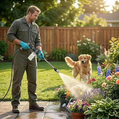 High Pressure Hose Nozzle with 4 Spray Modes, Adjustable Water Spray