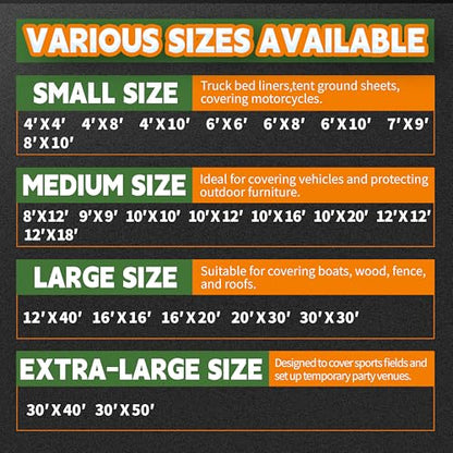 RAINDEWAY Green Tarp 6x8 Feet(10 Pack),5.5Mil Waterproof Poly Tarps Cover - color: Green, size: 6'×8'（10 Pcs）-Finished Size