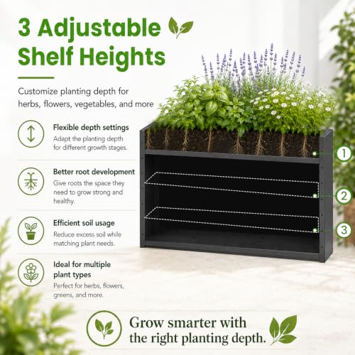 38 Inch Rectangular Outdoor Planter Box, Heavy Duty Galvanized Steel - size: 38 inch