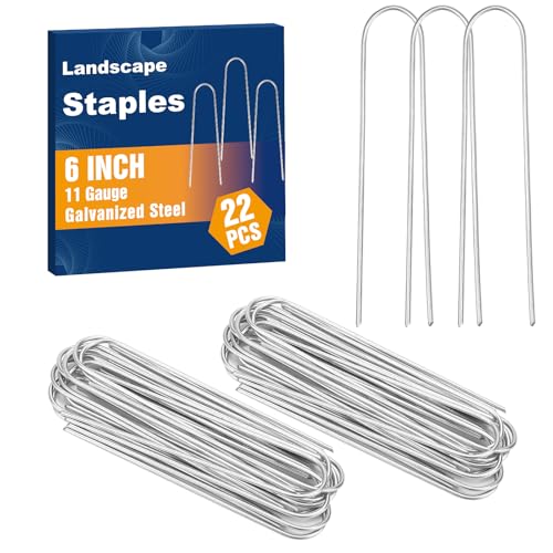 Whonline 22 Pack Landscape Staples, 6 Inch Round-top Garden Stakes - color: 6 Inch/Round Top-22 Pcs