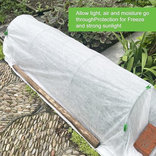 YFFSIDMY Plant Covers Freeze Protection, 6.5'x16' Frost Blankets for Outdoor Plants, Winter Tree Frost Cloth Plant Freeze Protection, Garden Heat Protection Floating Row Cover, White (Pack of 2) - size: 6.5'x16' (Pack of 2)
