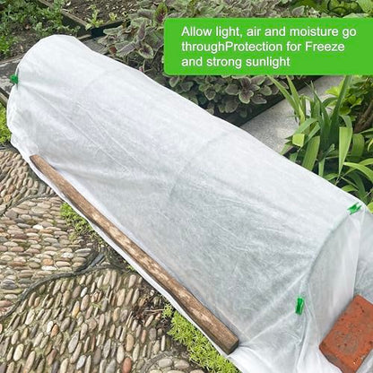 YFFSIDMY Plant Covers Freeze Protection, 6.5'x16' Frost Blankets for Outdoor Plants, Winter Tree Frost Cloth Plant Freeze Protection, Garden Heat Protection Floating Row Cover, White (Pack of 2) - size: 6.5'x16' (Pack of 2)