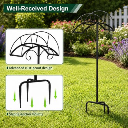 Freestanding Garden Hose Holder Stand – Heavy Duty Hose Hanger Stand, Outdoor Hose Organizer, Water Hose Stand Rack, Hose Butler Storage for Yard Lawn Garden（black） - size: 44in