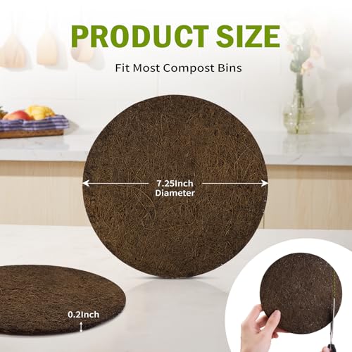 ENLOY 7.25Inch Biodegradable Natural Filter for Kitchen Compost Bin 12 Pack - color: Biodegradable (7.25 Inch)