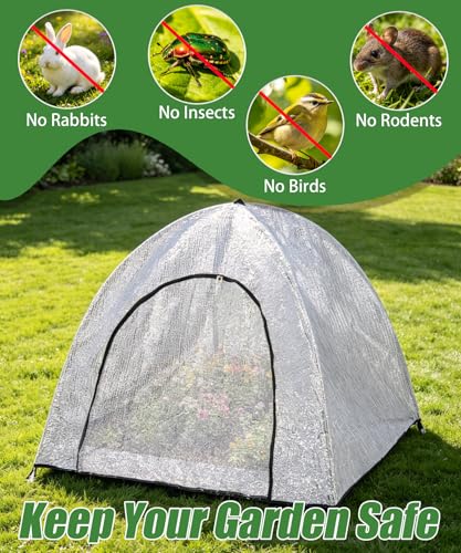 2-Pack Silver Aluminum Pop Up Plant Shade Tent, 36x36x39 Inch 80% Shading - color: Silver, size: 36 x 36 x 39 Inch