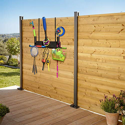 Poolmaster Outdoor Wall-Mounted Tool Organizer Rack, Heavy-Duty Garden Tool Holder and Swimming Pool Equipment Storage for Backyard, Fence, or Garage