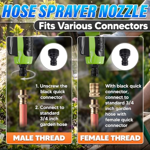 Soap Sprayer Hose Attachment, Car Wash Nozzle with Soap Dispenser - color: Black-Green