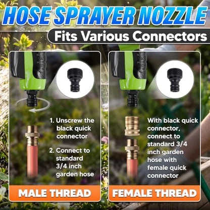 Soap Sprayer Hose Attachment, Car Wash Nozzle with Soap Dispenser - color: Black-Green