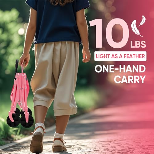 Sekey Lightweight Collapsible Wagon, 220 lb Capacity, Quick-Fold Cart - color: Pink, size: 220 lbs