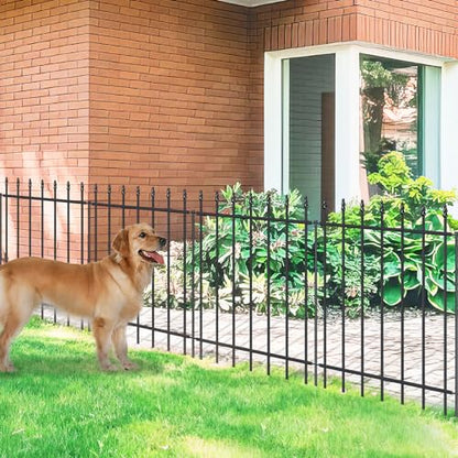 Decorative Metal Garden Fence 30" x 10', Outdoor Fence Border with Stakes - size: 30″H x 10ft（5 Panels）