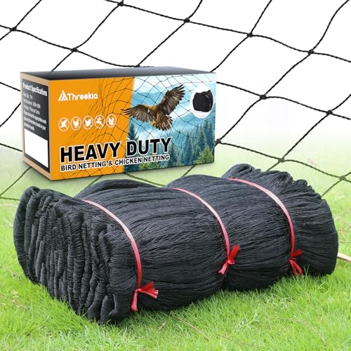 Heavy Duty Bird Netting for Garden with 1" Mesh, 25x25 ft Reinforced HDPE Chicken Netting & Pond Netting,Poultry Netting for Protecting Fruit Trees, Vegetables & Plants from Birds & Other Animals - style: 25' x 25' - 1"