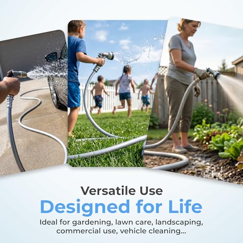 50 ft Sliver Hybrid Garden Hose 5/8”, Greens Word, Male to Female Fittings - size: 5/8 in. x 50 ft.