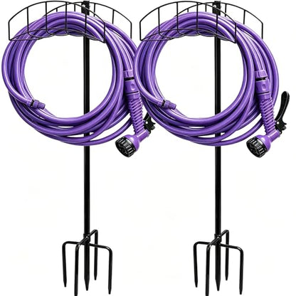 2-Pack Freestanding Garden Hose Holder with Upgraded 5-Prong Base - size: 2Pack-48IN