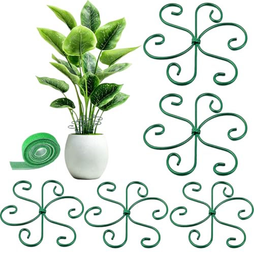 5PCS Plant Supports, 4.3 Inch Metal Stem Support Holders Plant Stabilizer