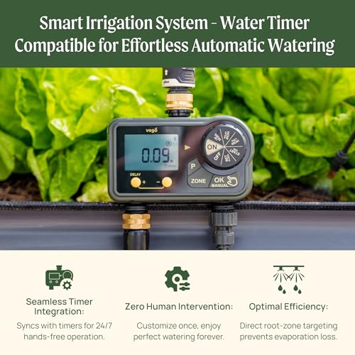 Vego Garden Irrigation Kit - Drip Irrigation System for Raised Garden Beds, Efficient Watering Solution for Vegetables, Flowers, and Plants, Easy DIY Installation (Large) - size: Large
