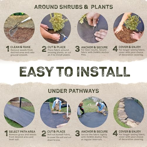 Dewitt UltraWeb 3000 Ground Cover Mat, 4 x 50 Feet, Folded, Black, Outdoor