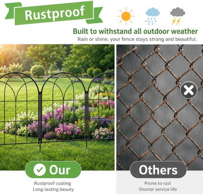 Decorative Garden Fence,20ftx15.66 H,Rustproof No Dig Fence, 19 Pack - size: 19 Panels-20ft(L)10.5ft x15.66"Arch H
