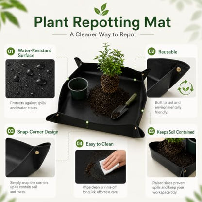 1 Pc Foldable Plant Repotting Mat, 66cm Soil Control Tray