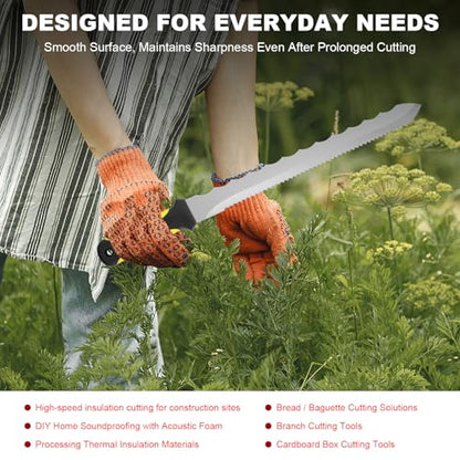 Sod Cutter knife: Insulated knife 11.14-inch sod knife blade, Stainless Steel double-edged for outdoor, Lawn Repair, easy to carry (yellow) - color: Long Yellow
