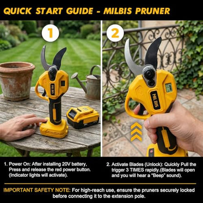 4-in-1 Cordless Pole Saw & Electric Pruning Shears for DeWalt 20V Battery