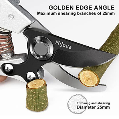 Garden Pruners, Heavy Duty Garden Clippers, Pruning Shears with Adjustable Thumb Lock, Hand Gardening Tools Pruners, High Carbon Steel Sharp Gardening Scissors (black) - color: Black