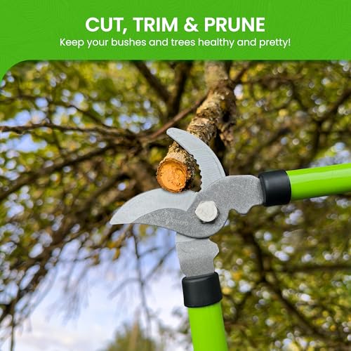 Garden Guru Bypass Loppers Tree Trimmer Clipper w/Telescopic Handle 15–22" - High Carbon Steel Blade Gardening Loppers Pruning Shear - Comfort Grip Handles – Branch Cutter – Cut Thick Branches w Ease - size: 1 Pack, style: Extendable Bypass Loppers