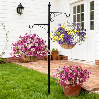 INQCMY Fake Artificial Pansy Flowers Plants for Outdoors UV Resistant - color: Gradient Double Pink