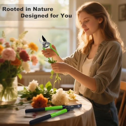 YIAD High Carbon Steel Pruning Shears Loppers Set, Bypass Garden Clipper - style: Traditional