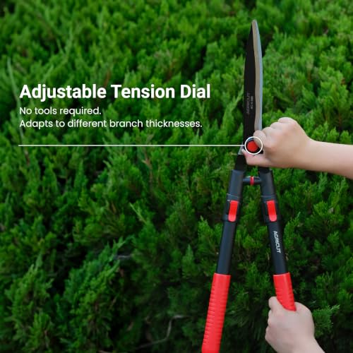 AGRICUT Telescopic Hedge Shears – Heavy Duty Garden Shears with Patented Wavy Blade, High Carbon Steel, Extendable Aluminium Handles 700-930mm – For Precision Trimming of Tall Hedges - style: Wavy Blade (Telescopic)