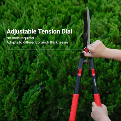 AGRICUT Telescopic Hedge Shears – Heavy Duty Garden Shears with Patented Wavy Blade, High Carbon Steel, Extendable Aluminium Handles 700-930mm – For Precision Trimming of Tall Hedges - style: Wavy Blade (Telescopic)