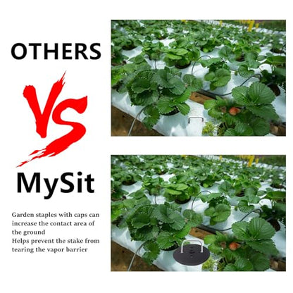 MySit 6 inch Weed Fabric Staple 25 Pack Garden Staples with Gaskets Hook - size: 25pcs with pick hook