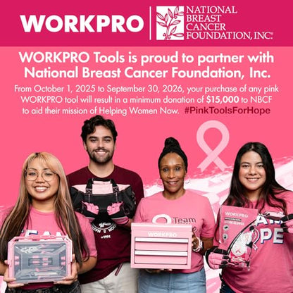 WORKPRO Aluminum Garden Tool Set, 4PCS Heavy Duty Gardening Tools - style: Pink