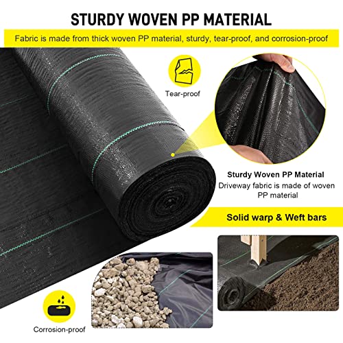 Commercial Driveway Fabric, 13x65 ft Heavy Duty 3.5OZ Landscape Fabric for Erosion Control, Weed Barrier - size: 13x65 ft -3.5OZ