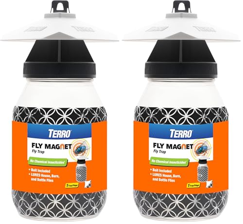 Terro T380 Outdoor Reusable Fly Magnet Fly Trap - Poison Free Trap with Bait (Pack of 2) - size: 2 Pack
