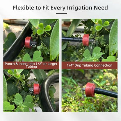 60PCS 0.75 GPH Pressure Compensating Drip Irrigation Spot Watering Drippers/Emitters, Self-Cleaning Constant Flow Drip Irrigation Emitters Heads Irrigation Drippers Parts for Drip Irrigation System - color: 60PCS, size: 0.75 GPH